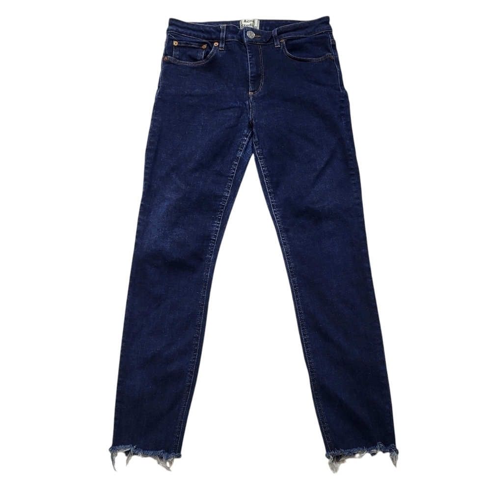 Acne Studios Jeans Dark Wash Denim Frayed Hem Skinny Style Women's Size 29